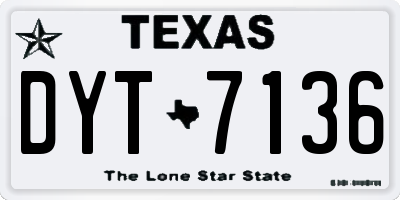 TX license plate DYT7136