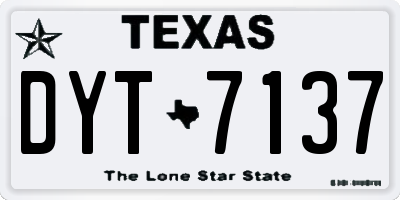 TX license plate DYT7137