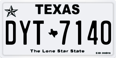 TX license plate DYT7140