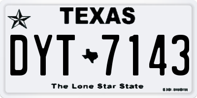 TX license plate DYT7143