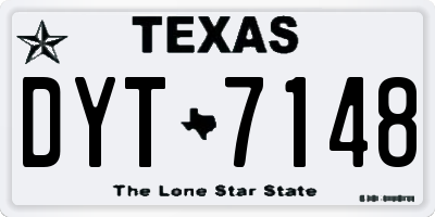 TX license plate DYT7148