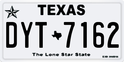 TX license plate DYT7162