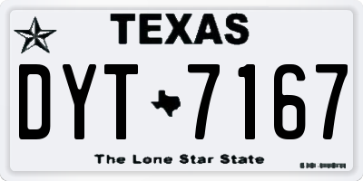 TX license plate DYT7167