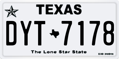 TX license plate DYT7178