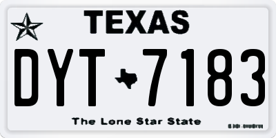 TX license plate DYT7183