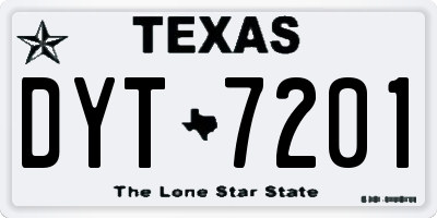 TX license plate DYT7201