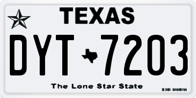 TX license plate DYT7203