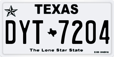 TX license plate DYT7204