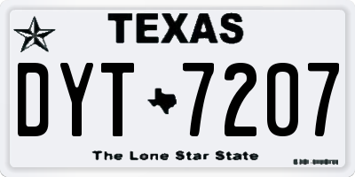 TX license plate DYT7207