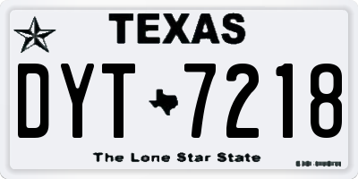 TX license plate DYT7218