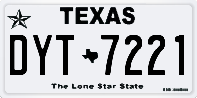TX license plate DYT7221