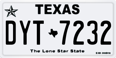 TX license plate DYT7232