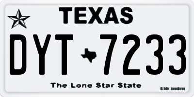TX license plate DYT7233