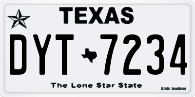 TX license plate DYT7234