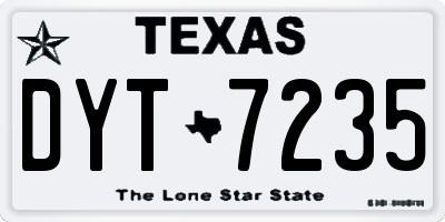 TX license plate DYT7235