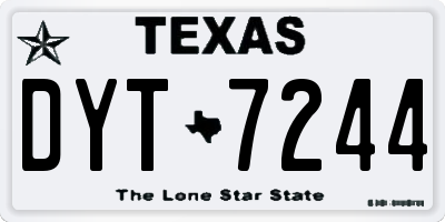 TX license plate DYT7244