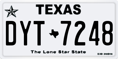TX license plate DYT7248