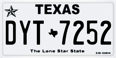 TX license plate DYT7252