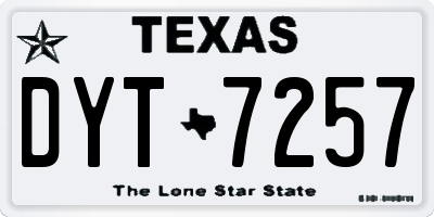 TX license plate DYT7257