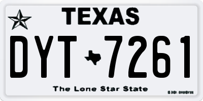 TX license plate DYT7261