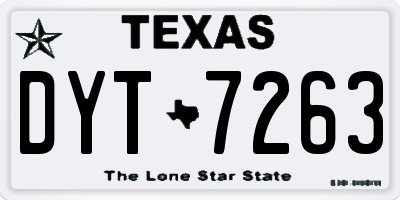 TX license plate DYT7263