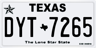 TX license plate DYT7265