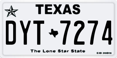 TX license plate DYT7274