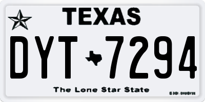 TX license plate DYT7294