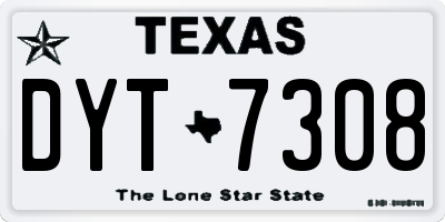 TX license plate DYT7308