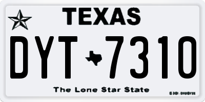 TX license plate DYT7310