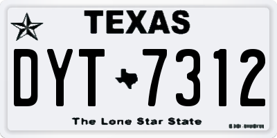 TX license plate DYT7312