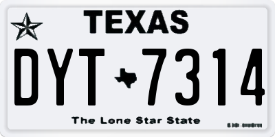 TX license plate DYT7314