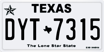 TX license plate DYT7315