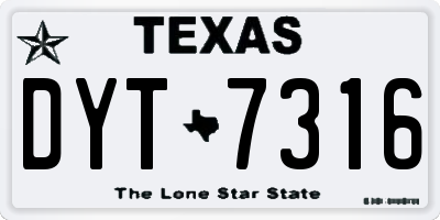 TX license plate DYT7316