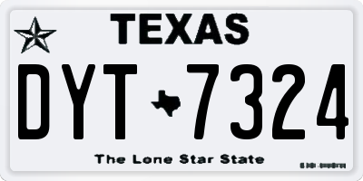 TX license plate DYT7324