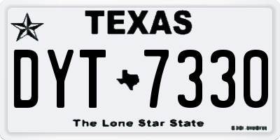TX license plate DYT7330