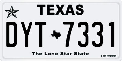 TX license plate DYT7331