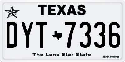 TX license plate DYT7336