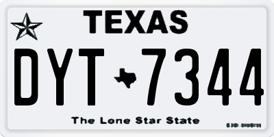 TX license plate DYT7344