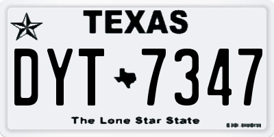 TX license plate DYT7347