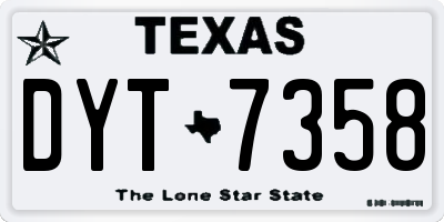 TX license plate DYT7358