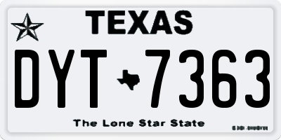 TX license plate DYT7363