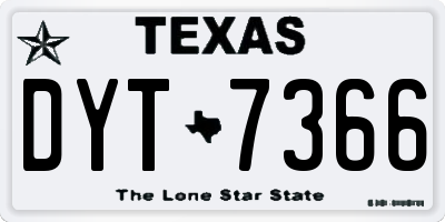 TX license plate DYT7366