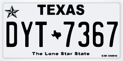 TX license plate DYT7367
