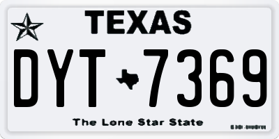 TX license plate DYT7369