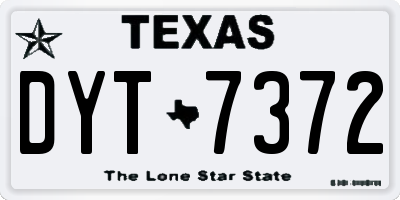 TX license plate DYT7372