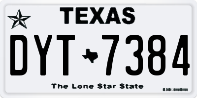 TX license plate DYT7384