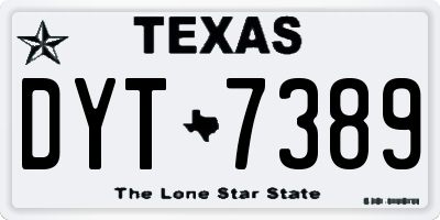 TX license plate DYT7389