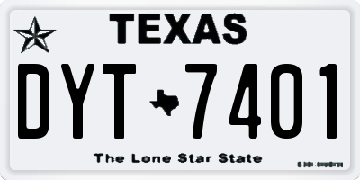TX license plate DYT7401