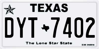 TX license plate DYT7402